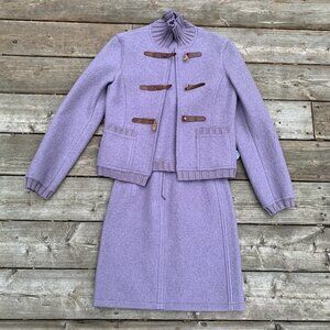 Vintage Philosophy Di Alberta Ferretti Virgin Wool Skirt & Jacket Set Size 2